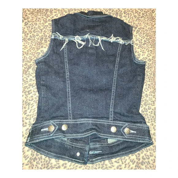 Sergio Valente Denim Jacket Vest Women's Size Small Cotton Flap Pockets (EE) - Picture 6 of 7